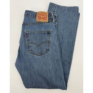 Levis 501 Jeans Men 34x31* Blue Straight Button Fly Medium Wash Hemmed Tag 34x34